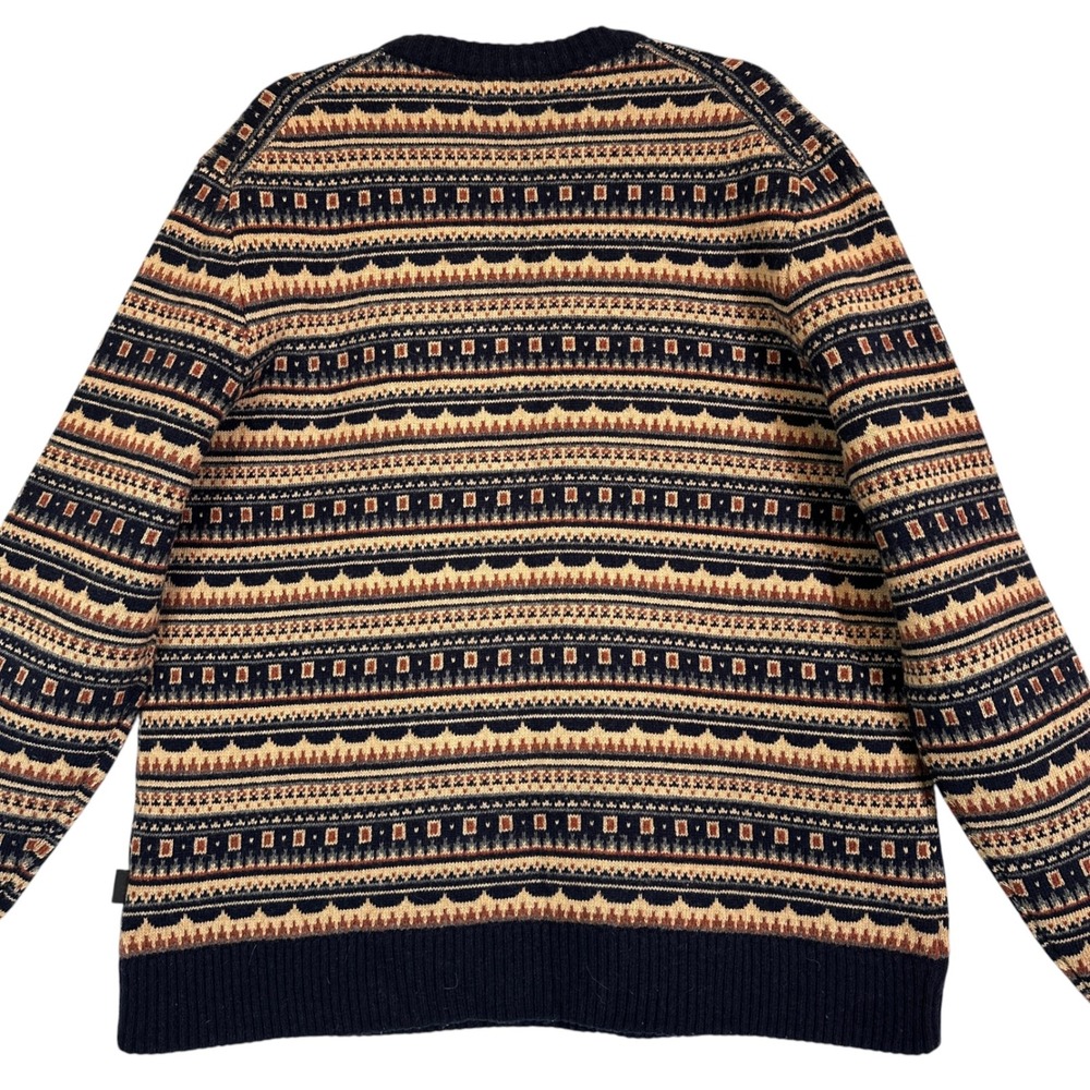Patagonia Sweater Recycled Wool Cottage Isle XL Knit Fair Isle New Navy - Picture 15 of 15
